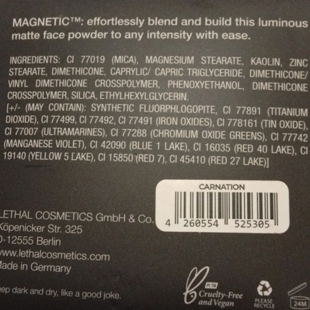 Lethal Cosmetics Face Powder
